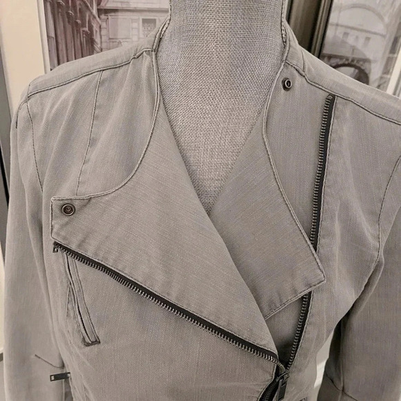 Moto Denim Jean Jacket,  Size M - Picture 3 of 11